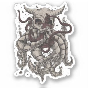 Pegatina Kraken Evil Horll Octopus Tentacles Anchor