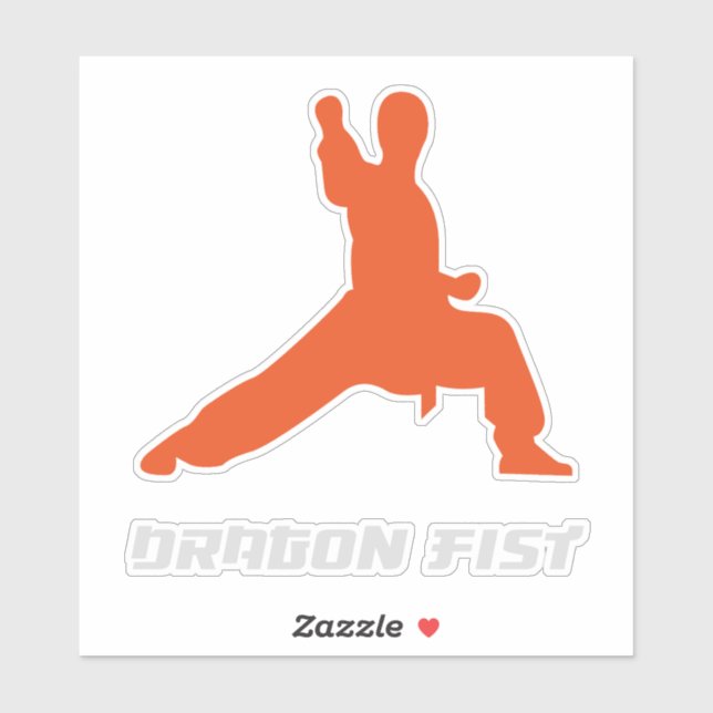 Pegatina Kung Fu Dragon Fist Martial Arts (Hoja)