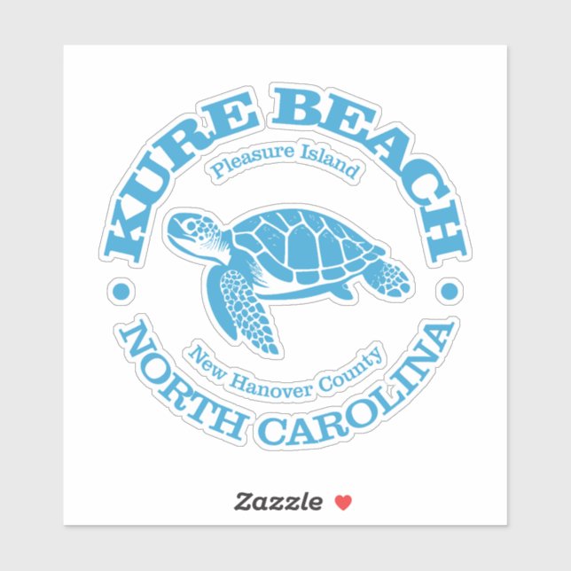 Pegatina Kure Beach (tortuga marina) (Hoja)