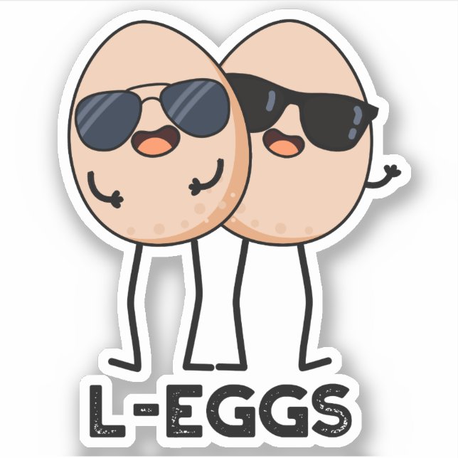 Pegatina L-egg Funny Egg Pun (Anverso)