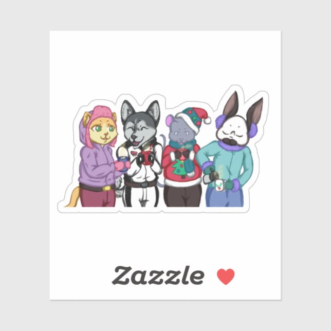 Pegatina La amistad calienta el corazón (Hoja)