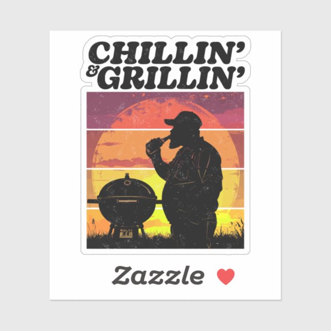 Pegatina La angustia de la época de Chillin y Grillin (Hoja)