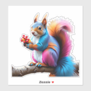 Pegatina La ardilla pura en la rama 92743