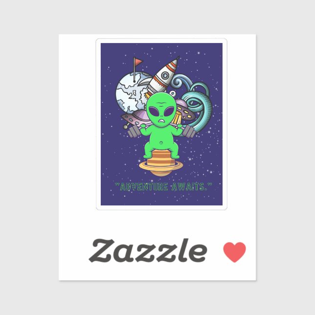 Pegatina la aventura espera (Hoja)