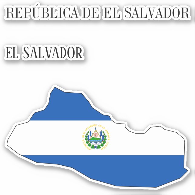 Pegatina La bandera de El Salvador Enmascarando el mapa pat (Anverso)