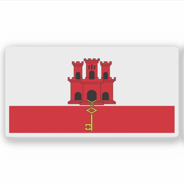 Pegatina La bandera de Gibraltar (Anverso)