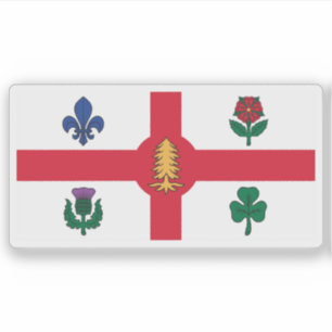 Pegatina La bandera de la ciudad de Montreal, Quebec, Canad