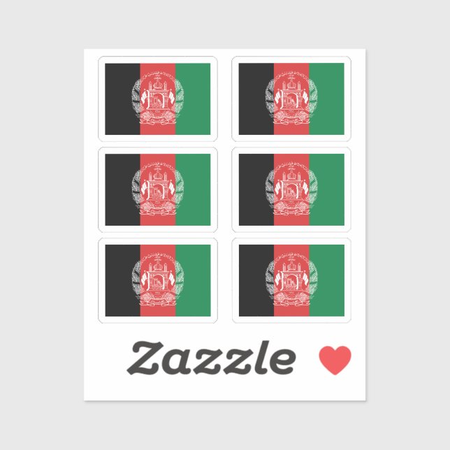 Pegatina La bandera de la colección de Afghanistan de 6 (Hoja)