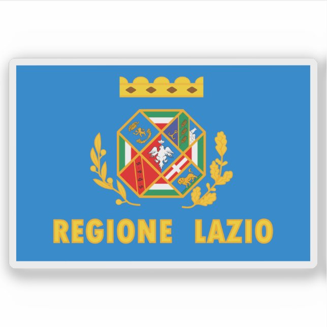 Pegatina La bandera de Lazio, Italia (Anverso)