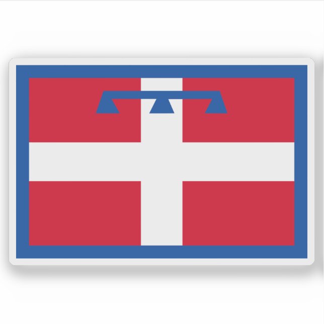 Pegatina La bandera de Piamonte, Italia (Anverso)