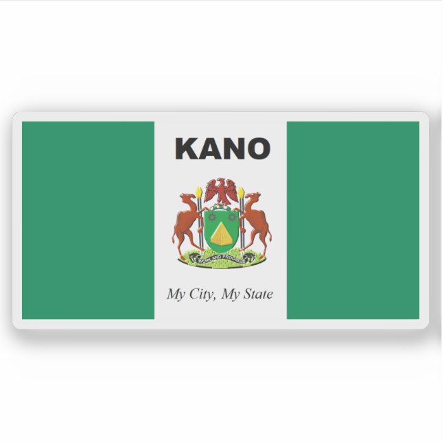 Pegatina La bandera del estado de Kano, Nigeria (Anverso)