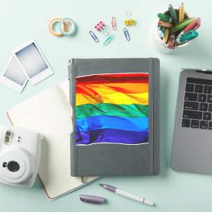 Pegatina La bandera del orgullo gay de SlipperyJoe's ondean