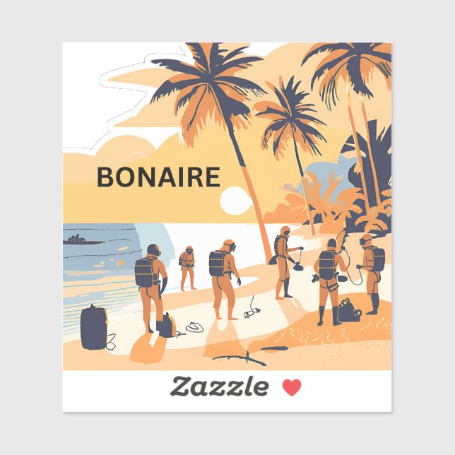 Pegatina La belleza de Bonaire espera (Hoja)