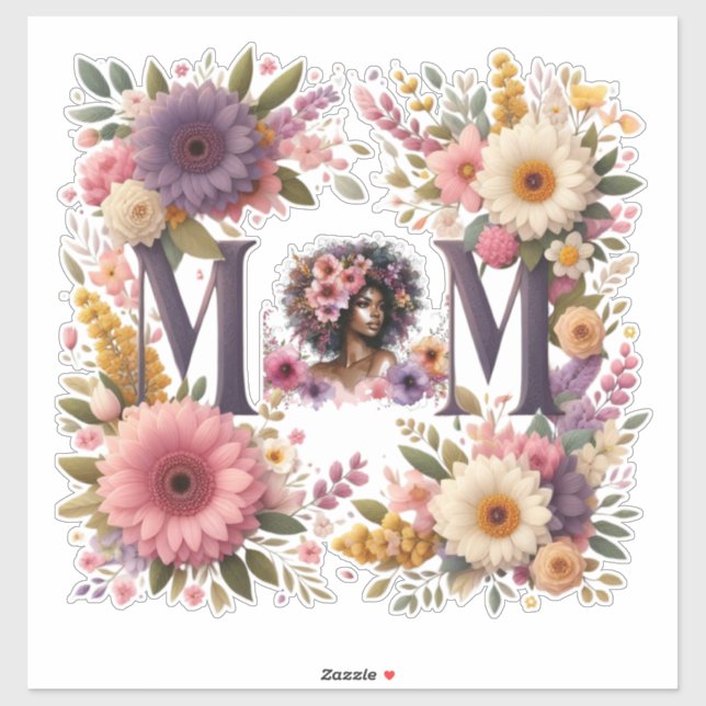 Pegatina La belleza de una madre (Hoja)