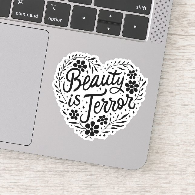 Pegatina La belleza es terror (Detalle)