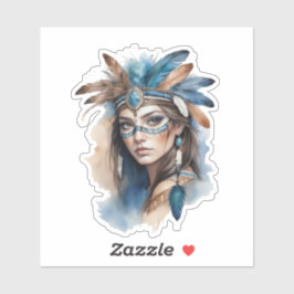 Pegatina La belleza tribal de las acuarelas: el espíritu de