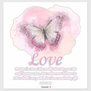 Pegatina La Biblia Cristiana Femenina Verse Butterfly:Amor