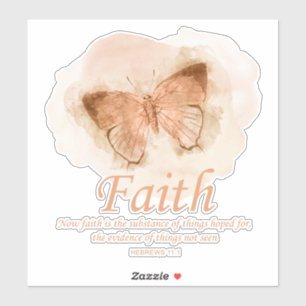 Pegatina La Biblia Cristiana Femenina Verso Mariposa: Fe