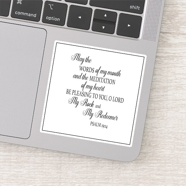 Pegatina La Biblia cristiana versus las palabras de mi boca (Detalle)