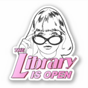 Pegatina La biblioteca está abierta