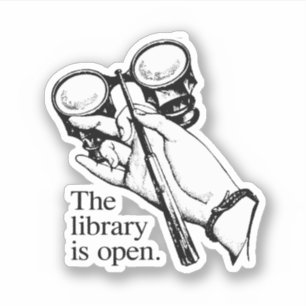 Pegatina La biblioteca está abierta