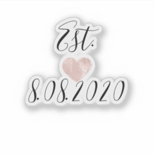Pegatina La boda calza el corazón conocido de la escritura