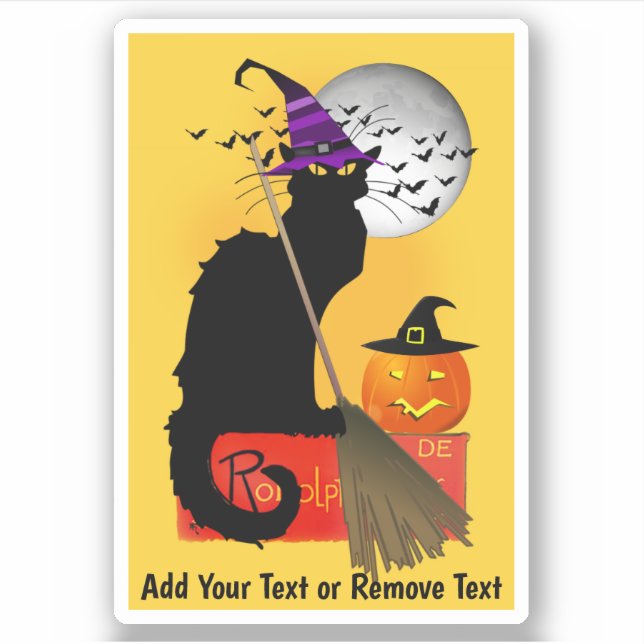 Pegatina La Bruja de Halloween Le Chat Noir (Anverso)