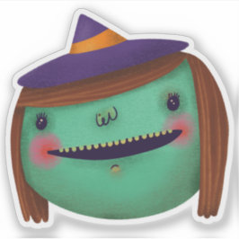 Pegatina La bruja de la decoración de Halloween