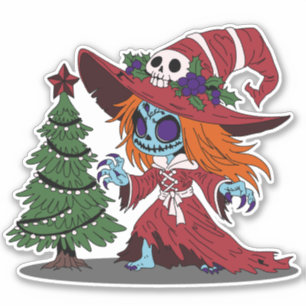 Pegatina La bruja de los Navidades