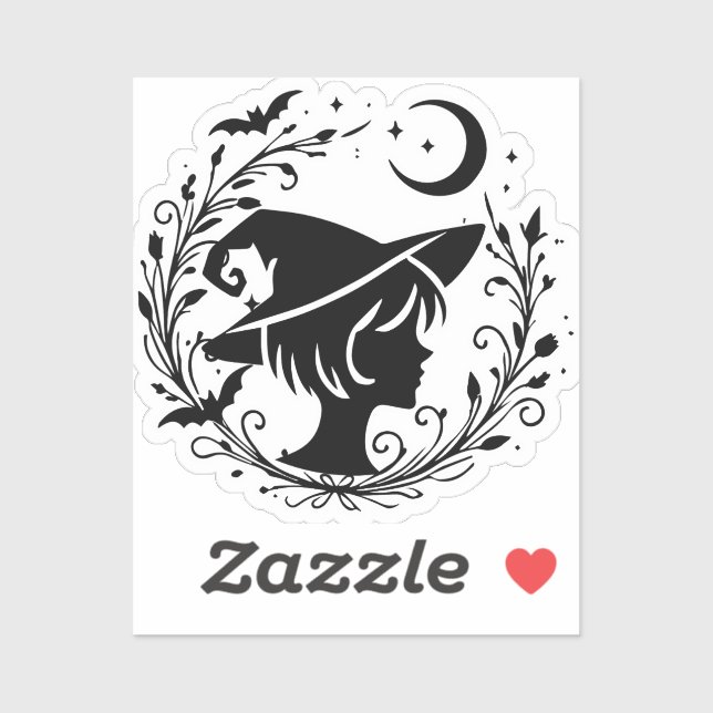 Pegatina La Bruja Pixie Wiccan Magic Witeen Halloween (Hoja)