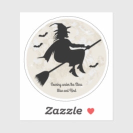 Pegatina la bruja se desmorona bajo las estrellas