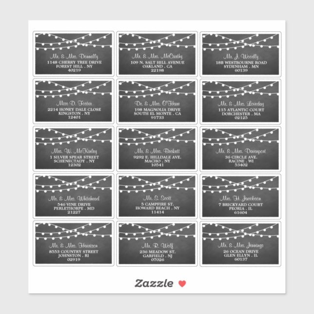 Pegatina La Cadena Se Ilumina En La Colección Boda Chalkboa (Hoja)