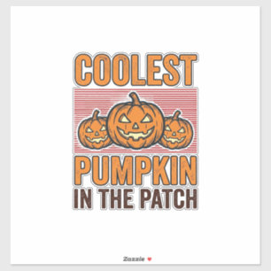 Pegatina La calabaza más genial del parche de Halloween Vin