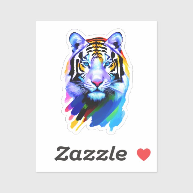 Pegatina "La cara del tigre (Hoja)