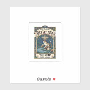 Pegatina La carta de tarot de gato Star Cat Major Arcana Vi