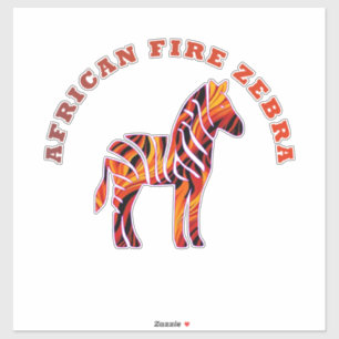 Pegatina La cebra de fuego africana