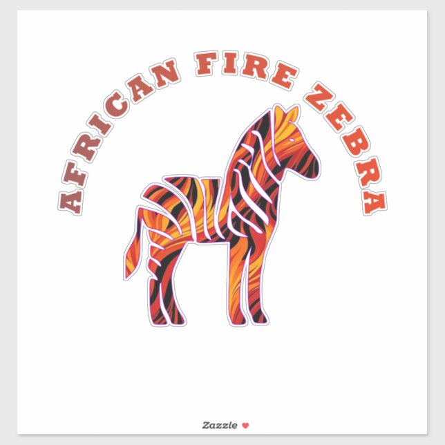 Pegatina La cebra de fuego africana (Hoja)