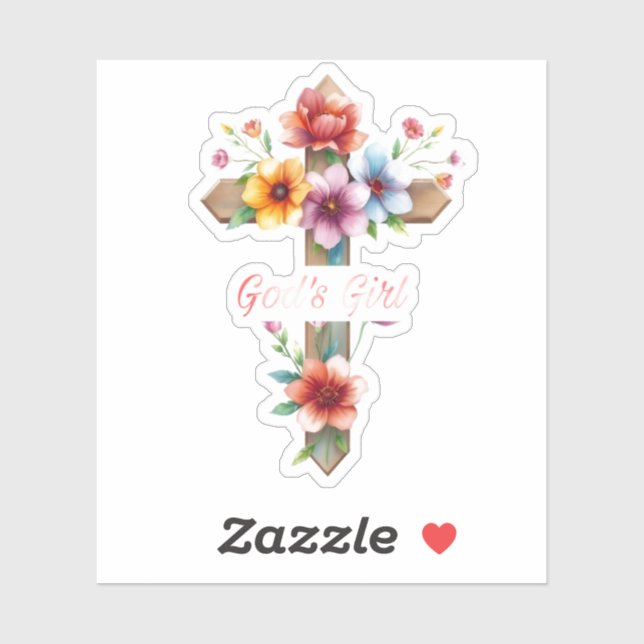 Pegatina La chica de Dios (Hoja)