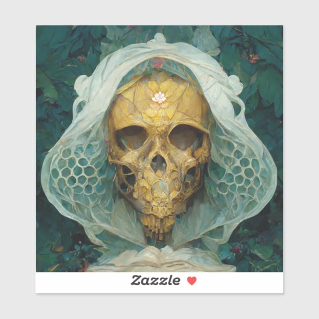 Pegatina La ciencia ficción de Drone Bee Skull (Hoja)