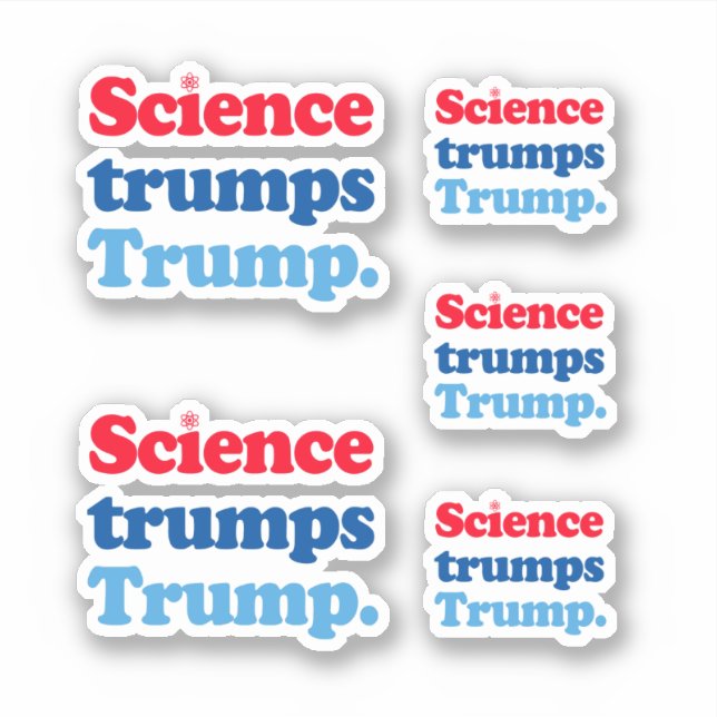 Pegatina La ciencia triunfa sobre Trump (Anverso)