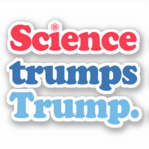 Pegatina La ciencia triunfa sobre Trump