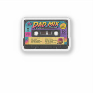 Pegatina La Cinta de Casete Retro de Los 80 "The Dad Mix"