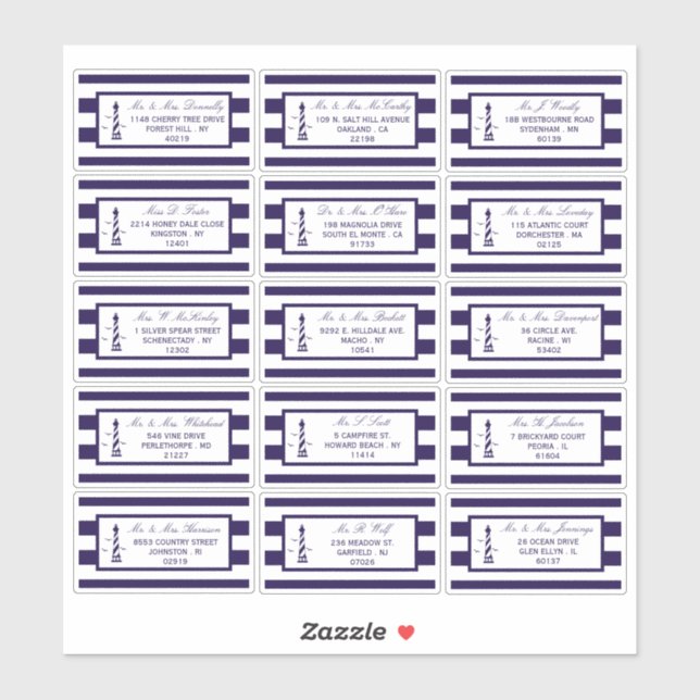 Pegatina La colección de Bodas del faro náutico (Hoja)