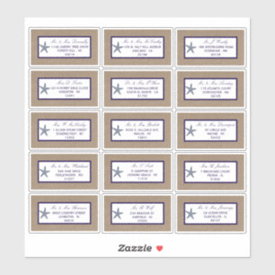 Pegatina La colección de bodas Starfish Burlap Beach de la 