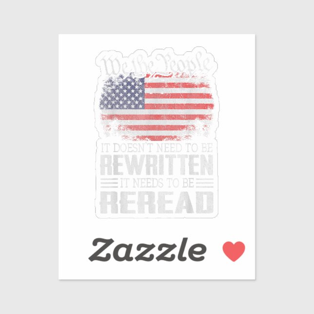 Pegatina La Constitución de la Bandera de Estados Unidos ne (Hoja)