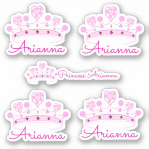 Pegatina La corona de princesas personalizada