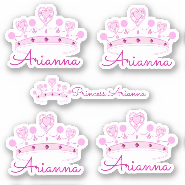 Pegatina La corona de princesas personalizada (Anverso)