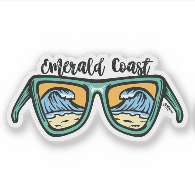 Pegatina La Costa Esmeralda Retro está en ambos lados (Anverso)