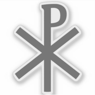 Pegatina La Cruz Chi-Rho (gris)