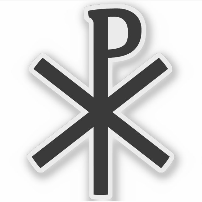 Pegatina La Cruz Chi-Rho (negro) (Anverso)